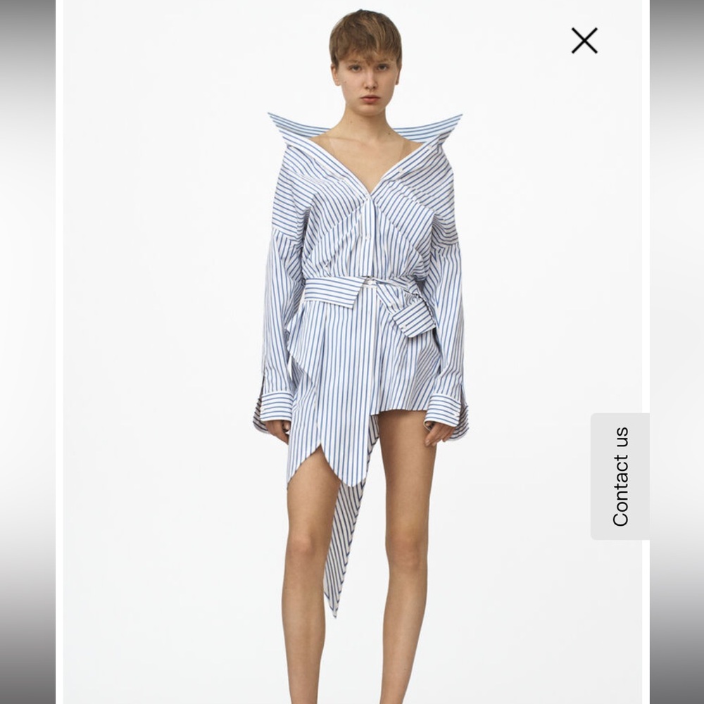 Alexander Wang Blue and White Asymmetrical Mini Skirt